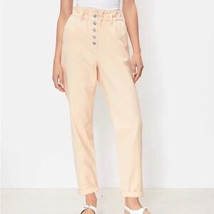 NWT LOFT Paperbag Pull On Peach Ankle Jeans